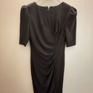 Suzy Chin for Maggi Boutique - Black Ruched Shift Dress, Size 2